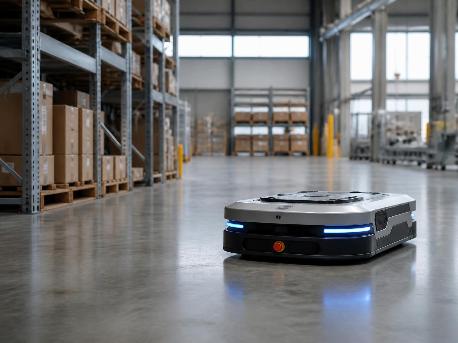 Autonomous mobile robot operating in a modern European warehouse